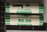 2 SOLID DATE ROLLS OF 2009-D BRILLIANT UNC ROSY