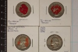 1960-D, 61-D, 62-D & 1963-D WASHINGTON SILVER 1/4S