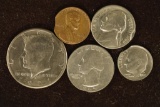 ERROR 5 US CLIPPED EDGE COINS: 1964-D