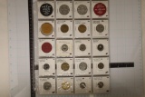 20 ASSORTED TRANSPORTATION TOKENS: 18 METAL AND