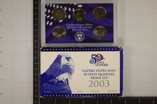 2003 US 50 STATE QUARTERS PROOF SET WITH BOX