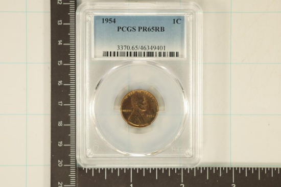 1954 LINCOLN WHEAT CENTS PCGS PR65RB