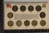 11 US 35% SILVER WAR NICKELS IN CARDBOARD HOLDER