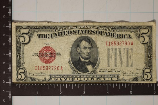 1928-F US $5 RED SEAL NOTE