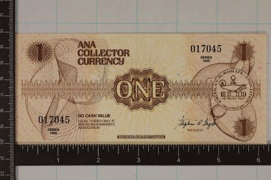 1988 ANA $1 COLLECTOR CURRENCY. CRISP UNC