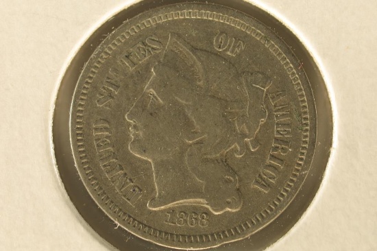 1868 US 3 CENT "NICKEL"