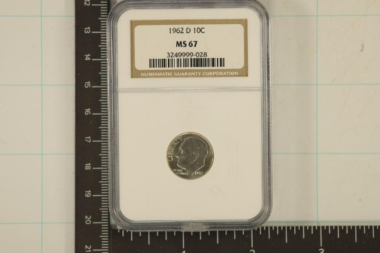 1962-D SILVER ROOSEVELT DIME NGC MS67