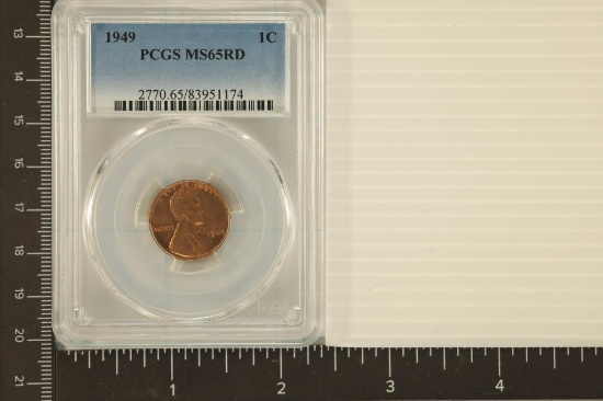 1949 LINCOLN WHEAT CENTS PCGS MS65RD