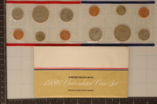 1986 US MINT SET (UNC) P/D (WITH ENVELOPE)