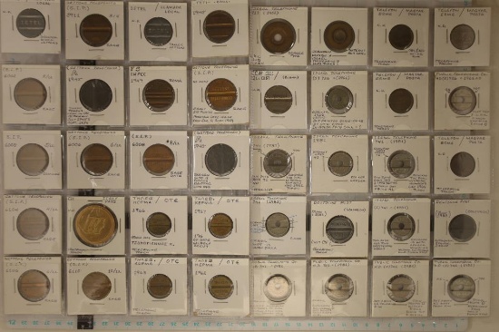 40-VINTAGE FOREIGN METAL TELEPHONE TOKENS FROM