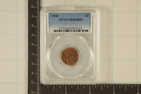 1949 LINCOLN WHEAT CENTS PCGS MS64RD