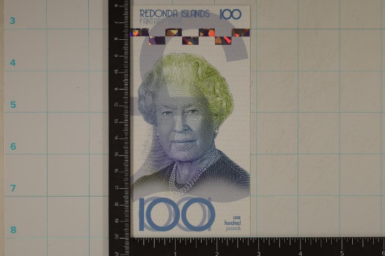 REDONDA ISLANDS FANTASY BANK 100 POUND CRISP UNC
