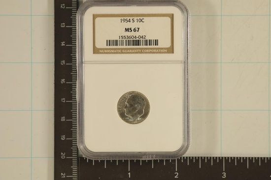 1954 SILVER ROOSEVELT DIME NGC MS67