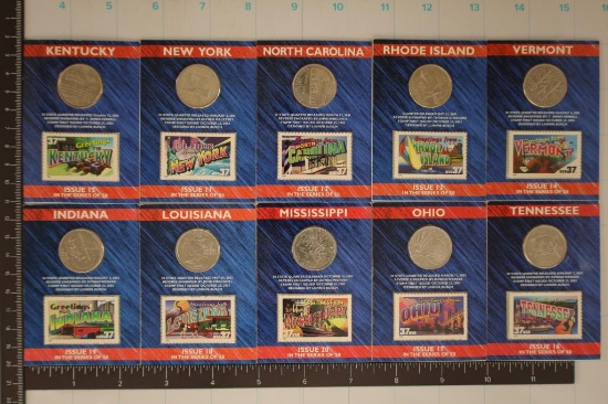 10-US UNC STATE QUARTERS ISSUED BY THE US POSTAL