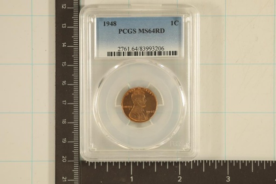 1948 LINCOLN WHEAT CENTS PCGS MS64RD