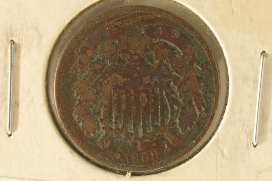 1868 US 2 CENT PEICE