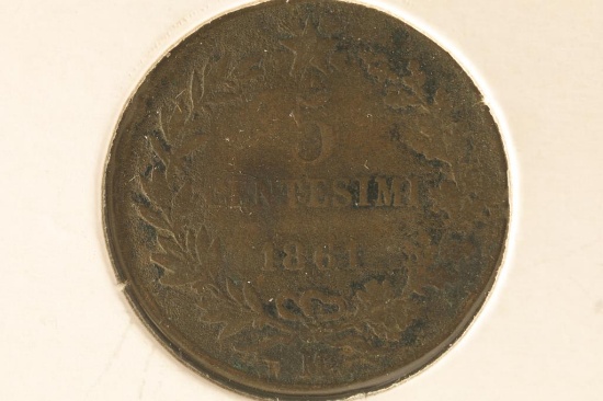 1861 ITALY 5 CENTISIMI