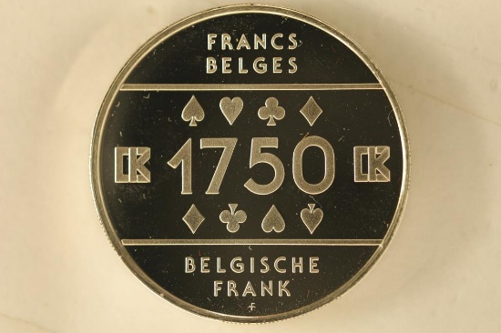.47 TROY OZ. PF SILVER BELGIUM 1750 FRANCS CASINO