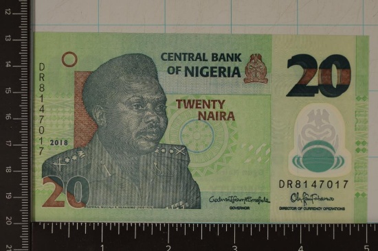 2018 BANK OF NIGERIA 20 NAIRA CRISP UNC POLYMER
