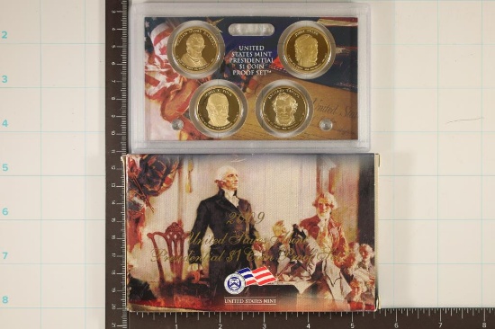 2009 US PRESIDENTIAL 4 COIN $1 PROOF SET WITH BOX