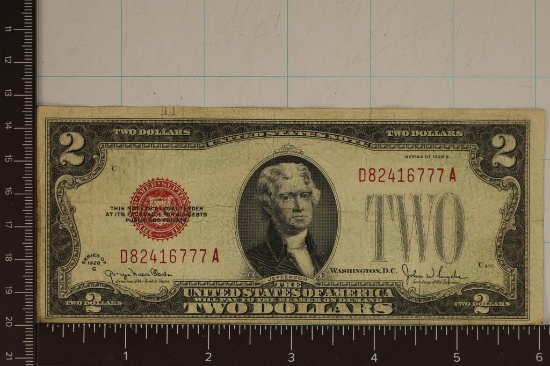 1928-G US $2 RED SEAL NOTE