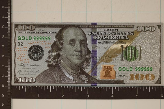 GOLD FOIL 2009-A REPLICA OF A US $100 BILL