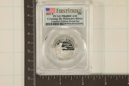 2021-S SILVER CROSSING THE DELAWARE QUARTER PCGS
