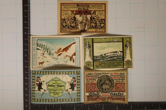 2-1921 & 3-1922 GERMAN CRISP UNC NOTGELDS: 1921-
