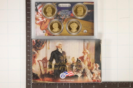2008 US PRESIDENTIAL DOLLAR 4 COIN PF SET WITH BOX