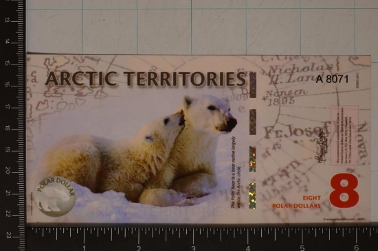 2011 ARCTIC TERRITORIES $8 CRISP UNC POLYMER