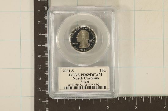 2001-S SILVER NORTH CAROLINA QUARTER PCGS PR69