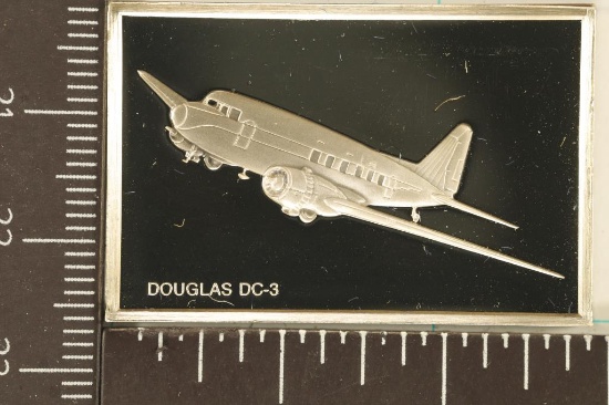 19 GRAMS STERLING SILVER PF INGOT DOUGLAS DC-3