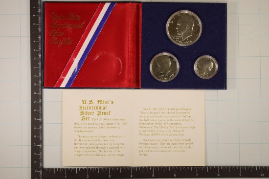 1976 SILVER 3 COIN US BICENTENNIAL PF SET
