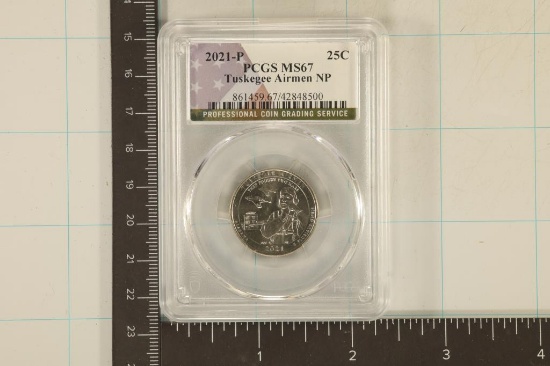 2021-P TUSKEGEE AIRMEN N.P. US QUARTER PCGS MS67