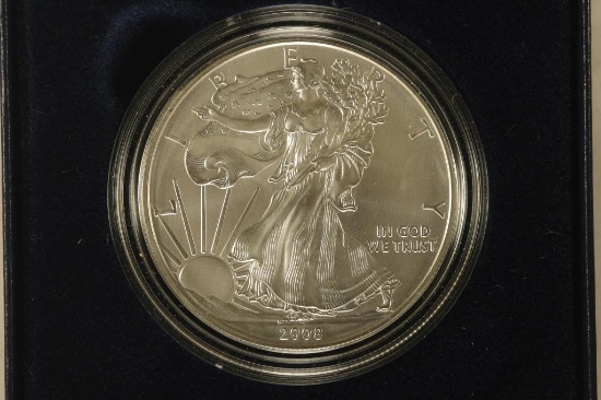 2008-W BURNISHED AMERICAN SILVER EAGLE WITH