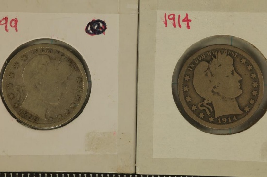 1899 & 1914 SILVER BARBER QUARTERS