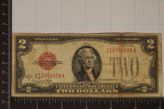 1928-G US $2 RED SEAL BILL