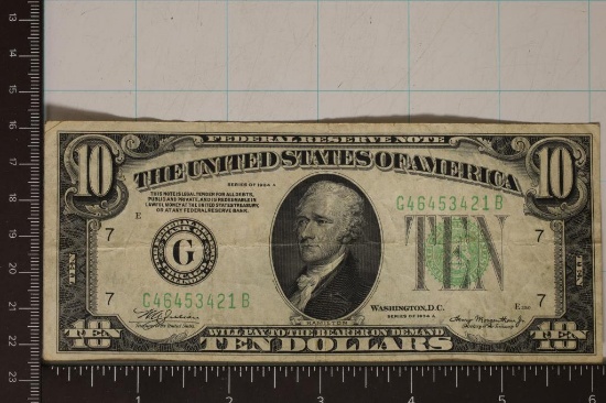 1934-A US $10 GREEN SEAL FRN BILL