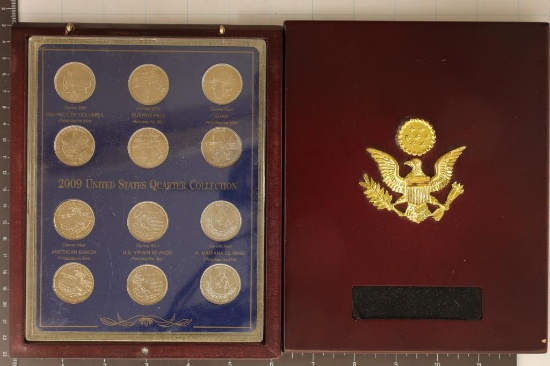 2009-P & D US 12 QUARTER SET IN HARD PLASTIC CASE+