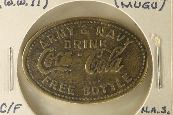ARMY & NAVY DRINK COCA COLA FREE BOTTLE TAG,