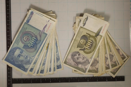 50 YUGOSLAVIAN BILLS: 25-1991-100 DINARA & 25-1990