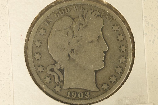 1903 SILVER BARBER HALF DOLLAR VERY GOOD