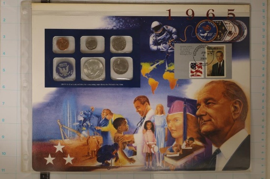 1965 US SPECIAL MINT SET ON LARGE INFO CARD AND IN