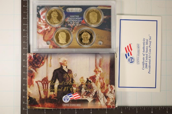 2009 PRESIDENTIAL DOLLAR 4 COIN PF SET WITH BOX &