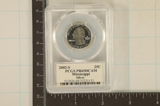 2002-S SILVER MISSISSIPPI QUARTER PCGS PR69 DCAM
