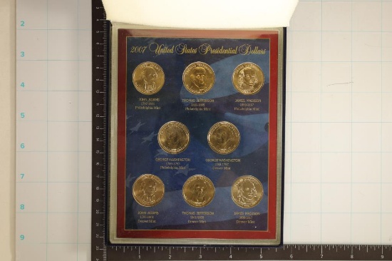 2007-P & D US 8 COIN PRESIDENTIAL DOLLAR UNC SET