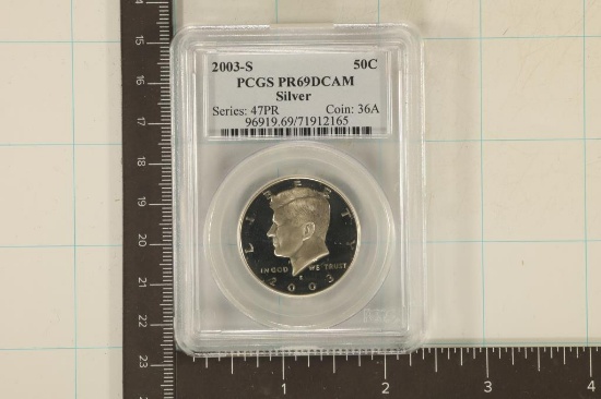 2003-S SILVER KENNEDY HALF DOLLAR PCGS PR69 DCAM