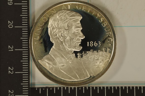 28 GRAMS SILVER ROUND LINCOLN AT GETTYSBURG 1863