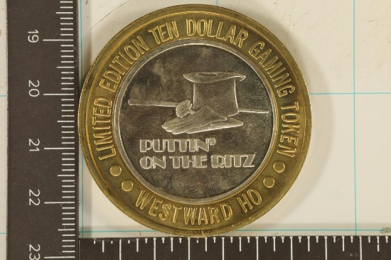 CASINO $10 SILVER TOKEN (UNC) PUTTIN ON THE RITZ