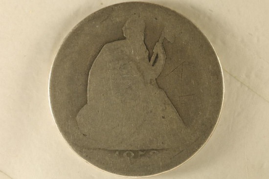 1853 SILVER SEATED LIBERTY HALF DOLLAR INITIALS
